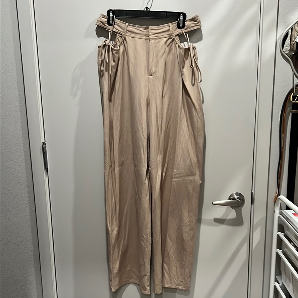 Blue Blush trouser with side cut outs and ties